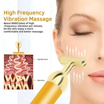 24K Gold Energy Beauty Bar Electric Facial Massage Roller